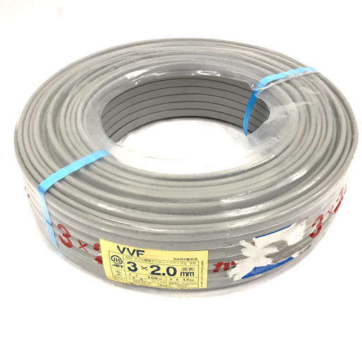 カワイ電線 VVFケーブル 3×2.0mm 600V 絶縁ビニルシースケーブル